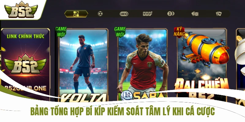 Chơi Có Trách Nhiệm B52 3 Bảng tổng hợp bí kíp kiểm soát tâm lý khi cá cược
